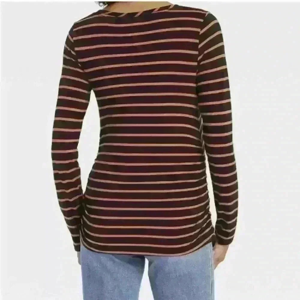 Ingrid Isabel LONG SLEEVE Scoop Neck Side Shirred Maternity T-Shirt Large - Picture 4 of 5